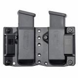 Magazine Pouch, Double, 1.5" Belt Loops, Size Large, Fits Glock 19/17, Sig P320, HK VP9, CZP10 Magazines, Ambidextrous, Polymer, Black BC60-2003L