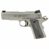 Lightweight Officer, Semi-automatic, 1911, 45ACP, 4.25" Barrel, Alloy Frame, Matte Stainless and Cerakote Finish, Silver, Novak Sights, G10 Grips, 7 Rounds, 1 Magazine O9840XE