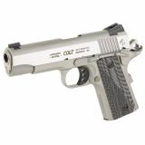 Lightweight Officer, Semi-automatic, 1911, 45ACP, 4.25" Barrel, Alloy Frame, Matte Stainless and Cerakote Finish, Silver, Novak Sights, G10 Grips, 7 Rounds, 1 Magazine O9840XE