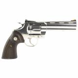 Python, Revolver, Double Action, 357 Magnum, 5", Silver, Wood, 6 Rounds, 1:14, Colt Python 5" Stainless Steel, Blade Front/Adjustable Rear, Stainless Steel PYTHON-SP5WTS