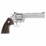 Python Target, Revolver, 357 Magnum, 6" Barrel, Stainless Steel Finish, Walnut Medallion Grip, Adjustable Rear Sight, Green Fiber Optic Front Sight, 6 Rounds PYTHON-SP6WFT-G
