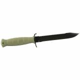 OEM Field Knife, 6.5" Fixed Blade, Root Saw, Battlefield Green, Polymer, Plain Edge KF039181
