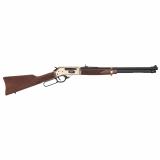 Side Gate Lever Action Rifle, 360 Buckhammer, 20" Round Barrel, Brass Receiver, Side Load Gate, Blued Barrel, Fully Adjustable Semi Buckhorn Sights, American Walnut Stock, 5 Rounds H024-360BH