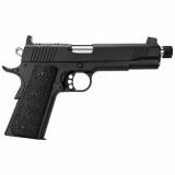 Custom TLE II, Semi-automatic, 1911, Full Size, 9MM, 5.5" Threaded Barrel, Matte Finish, Black, Rubber Grips, Optics Ready Slide, Manual Safety, Suppressor Height Sights, Manual Safety, 9 Rounds 3700815