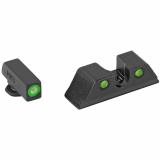 ML40224 HYPER-BRIGHT FOR GLOCK PISTOLS FRONT GREEN RING/REAR GREEN STND FRAMES 9/357SIG/40/45GAP