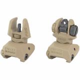 MEPRO FRBS - FLIP BACKUP SIGHTS 4 DOT REAR  /  ORANGE HYPER BRIGHT FRONT  - DESERT