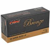 Bronze Line .38 Super Auto +P 130 Grain Full Metal Jacket Box of 50 Rounds