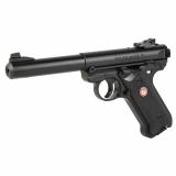Mark IV, Target, Single Action, Semi-automatic, Metal Frame Pistol, Full Size, 22LR, 5.5" Barrel, Bull Barrel, Alloy, Blued Finish, Checkered Grips, Adjustable Rear Sight, 10 Rounds, 2 Magazines 40183