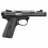Mark IV, 22/45, Semi-automatic, 22 LR, 4.4", Black, Checkered, 10 Rounds, 2 Magazines, Threaded, Adjustable Rear Sight, Polymer, Blued, Optics Ready 40190