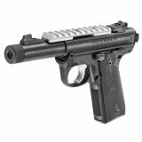 Mark IV, 22/45, Semi-automatic, 22 LR, 4.4", Black, Checkered, 10 Rounds, 2 Magazines, Threaded, Adjustable Rear Sight, Polymer, Blued, Optics Ready 40190