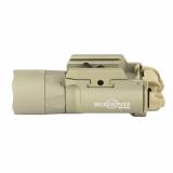 X300 Turbo, Weaponlight, White LED, 650 Lumens, 66,000 Candela, Fits Picatinny and Universal, Thumbscrew Attachment, For Pistols, Matte Finish, Tan X300T-B-TN