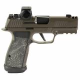 P365 AXG Legion, Striker Fired, Semi-automatic, Metal Frame Pistol, Sub-Compact, 9MM, 3.1" Barrel, Cerakote Finish, Legion Gray, Romeo-X Compact Red Dot Sight, G10 Grips, XRAY3 Day/Night Sights, Optic Ready, Compensator, 17 Rounds, 3 Magazines 365AXGCA-9