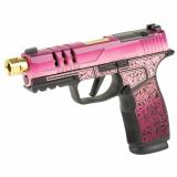 P365, XMacro, Striker Fired, Semi-automatic, Polymer Framed Pistol, Sub-Compact, 9MM, 4.3" Zaffiri Precision Threaded Gold Barrel, Cerakote Finish, Lady Bug, XRAY3 Day/Night Sights, Optic Ready, 17 Rounds, 2 Magazines 365XCA-9-BXR3