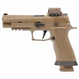 P320 M17X |9MM, 4.7" Barrel, PVD Finish, Coyote Tan, RomeoM17 Red Dot Sight, SIGLITE Night Sights, 21 Rounds, 3 Magazines, Striker Fired, Semi-automatic, Polymer Framed Pistol, Carry  M17X-9-RX