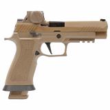 P320 M17X |9MM, 4.7" Barrel, PVD Finish, Coyote Tan, RomeoM17 Red Dot Sight, SIGLITE Night Sights, 21 Rounds, 3 Magazines, Striker Fired, Semi-automatic, Polymer Framed Pistol, Carry  M17X-9-RX