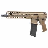 MCX SPEAR-LT  Pistol |223 Remington/5.56NATO, 11" Barrel, Anodized Finish, Coyote, Flatblade Match Trigger, 10" Lightweight Ergonomic M-LOK Handguard, Fully Ambidextrous Controls, 30 Rounds, 1 Magazine, No Brace