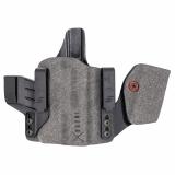 INCOG-X, Joint Collaboration with Haley Strategic, Inside the Waistband Holster, For Glock 17/19 with Light, Integrated Magazine Caddy, Microfiber Suede Wrapped Boltaron Construction, Black, Right Hand INCOG-0-835-A-7-CX1-61-MC