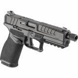 Echelon, Semi-automatic, Striker Fired, Polymer Framed Pistol, Full Size, 9MM, 5.28" Threaded Barrel, 1/2X28 Thread Pitch, Melonite Finish, Black, Optics Ready Slide, Tritium 3 Dot Night Sights, 2 Magazines, (1)-17 Round and (1)-20 Round ECT9459B-3D