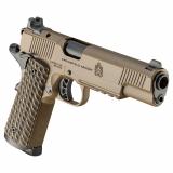 Tactical Response Pistol, Semi-automatic, 1911, Metal Frame Pistol with Rail, Full Size, 45ACP, 5" Match Grade Barrel, Cerakote Finish, Coyote Brown, AOS Optic Cut, VZ Grips Hydra G10 Grips, Front Tritium and Black Rear Sight, 8 Rounds, 3 Magazines PC912