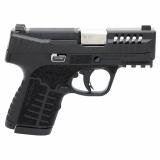 Stance XR, Striker Fired, Semi-automatic, Polymer Frame Pistol, Micro Compact, 9MM, 3.2" Stainless Steel Barrel, Melonite Finish, Black, Manual Thumb Safety, 3 Dot Sights, 13 Rounds, 2 Magazines 67052