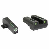 TFX Brite Site, Day/Night Sight Set For Sig P365, Front Sight Color Green W/ White Focus Lock Ring, Rear Sight Color Green,  Glows In The Dark No Batteries Or Light Exposure Required TG13SG4A
