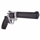 Raging Hunter, Double Action/Single Action, Steel Frame, Revolver, Large Frame, 500 S&W, 8.38" Barrel, Black Barrel/Cyliner, Silver Frame, Rubber Grips, AdjustableRear Sight, 5 Rounds 2-500085RH