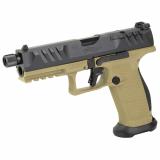 PDP Pro, Striker Fired, Semi-automatic, Polymer Frame Pistol, Full Size, 9MM, 5.1" Threaded Barrel, Matte Finish, Black Slide, Flat Dark Earth Frame, Adjustable Rear Sight, Optics Ready, 18 Rounds, 2 Magazines 2876582