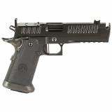 Apache, Semi-automatic, 1911, Metal Frame Pistol, Full Size, 9MM, 4.6" Threaded Barrel with Compensator, PVD Finish, Black and Graphite, Optics Ready, Fiber Optic Front Sight, 2 Magazines,(1)-17 Round and (1)-20 Round APACHE-9MM-46-BLK