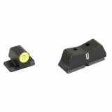 DXT2 Big Dot, Tritium Night Sight, For S&W M&P 2.0 Optics Ready Compact/Fullsize, Standard Height, Yellow Front Outline, Green Tritium Front/Rear SW-0039S-5Y